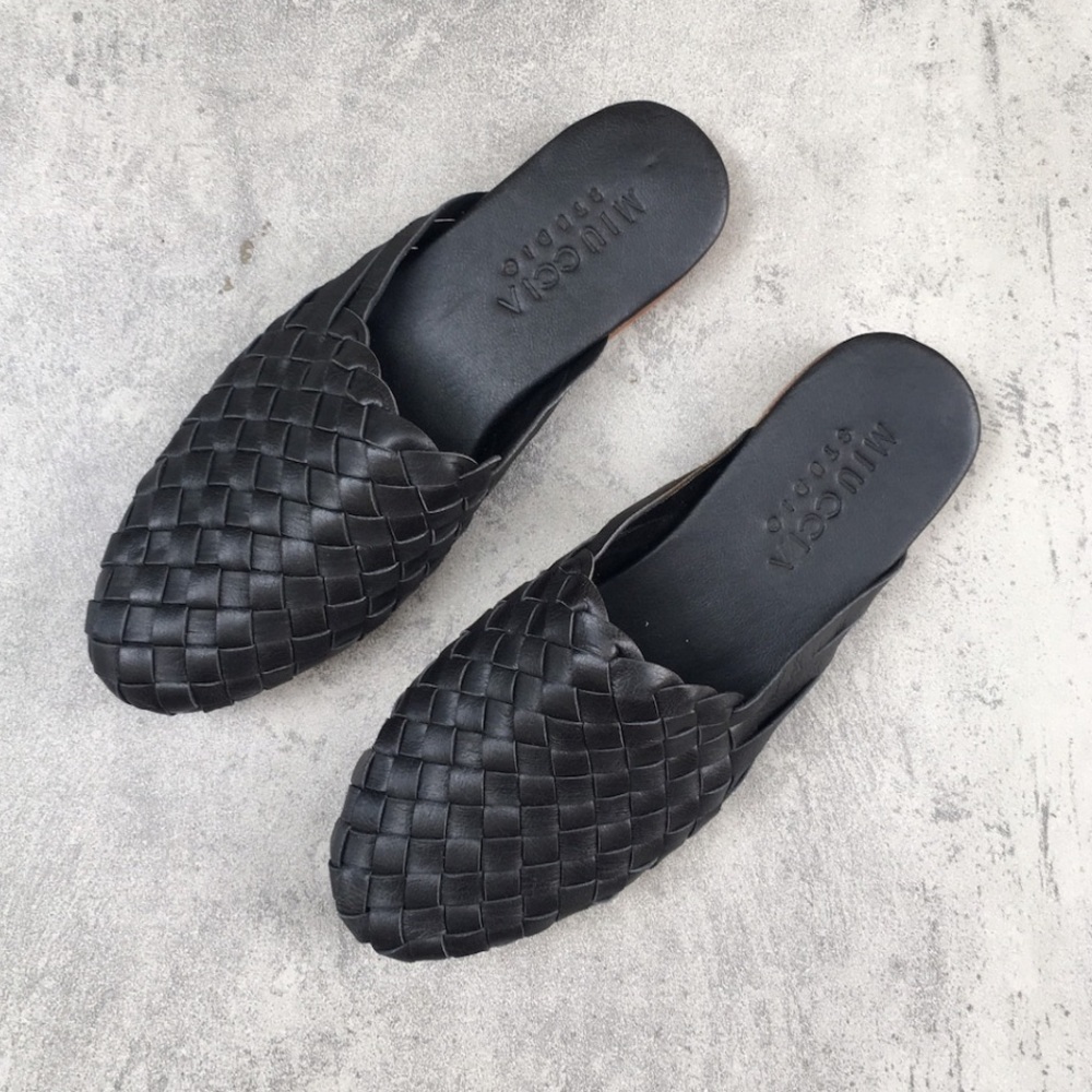 Italian Leather Braided Handmade Slides